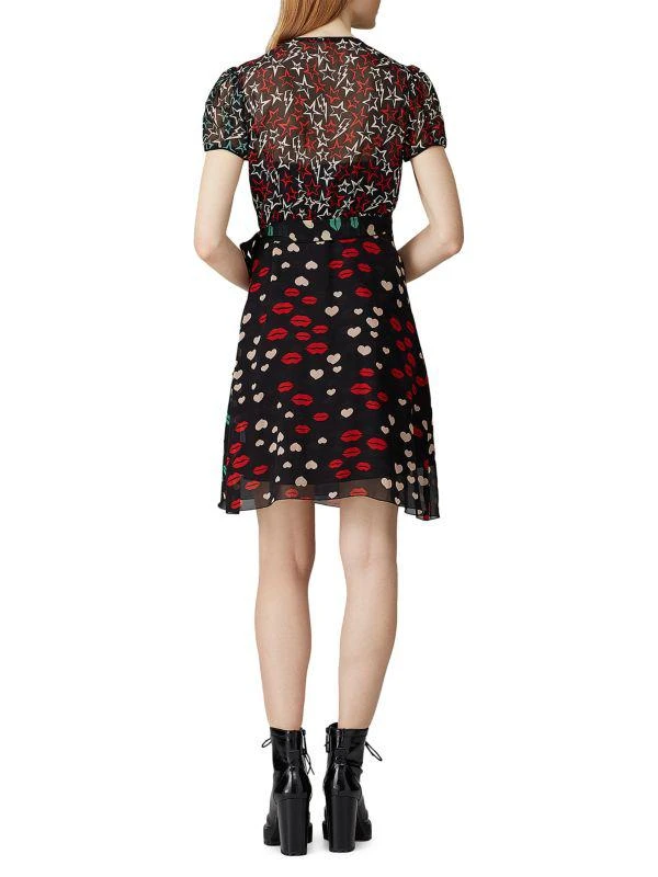 Anna Sui Silk Mixed Print Wrap Dress 2