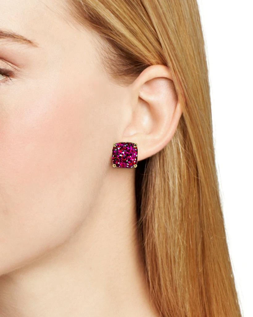 Kate Spade Small Square Glitter Stud Earrings 2