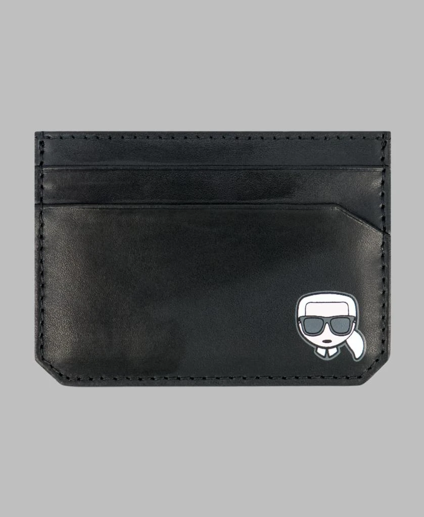 Karl Lagerfeld Paris LEATHER FLAT CARD CASE WITH NEW KARL HEAD PRINT 2