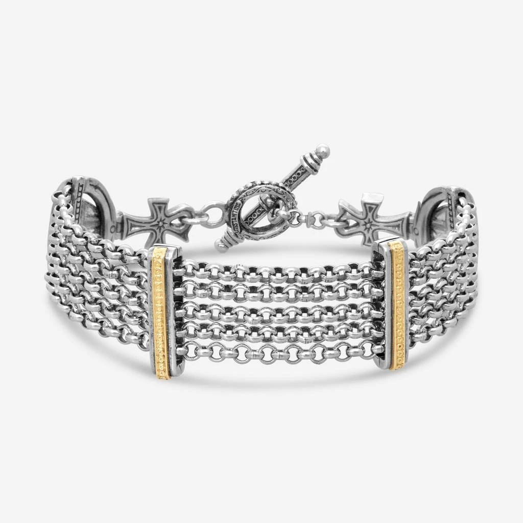 Konstantino Konstantino Dome Sterling Silver 
18K Yellow Gold 5-Chain Bracelet BKJ703-130
