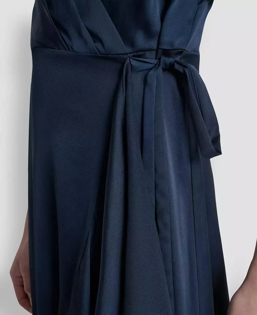elegant satin midi dress SIMKHAI Women's Marabella Draped Satin Midi Dress in Mahogany, Size 10