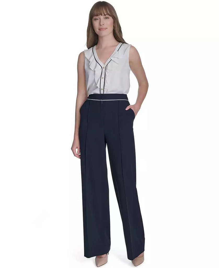 Tommy Hilfiger Women's Tipped High-Rise Bootcut Pants 4