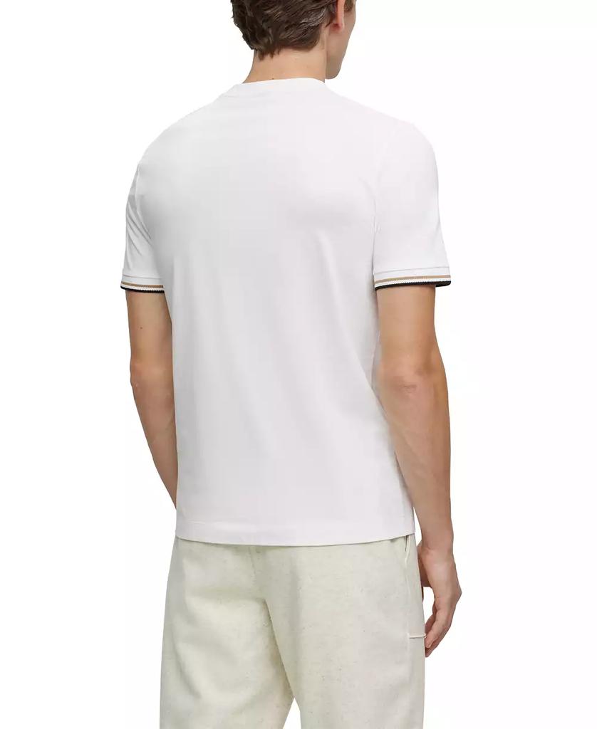 Hugo Boss Men s Signature Stripe Cuffs T shirt White 3XL T Shirts Free Shipping BeyondStyle