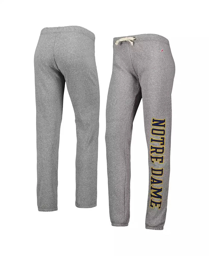 League Collegiate Wear Women's Heather Gray Notre Dame Fighting Irish Victory Springs Tri-Blend Jogger Pants 1