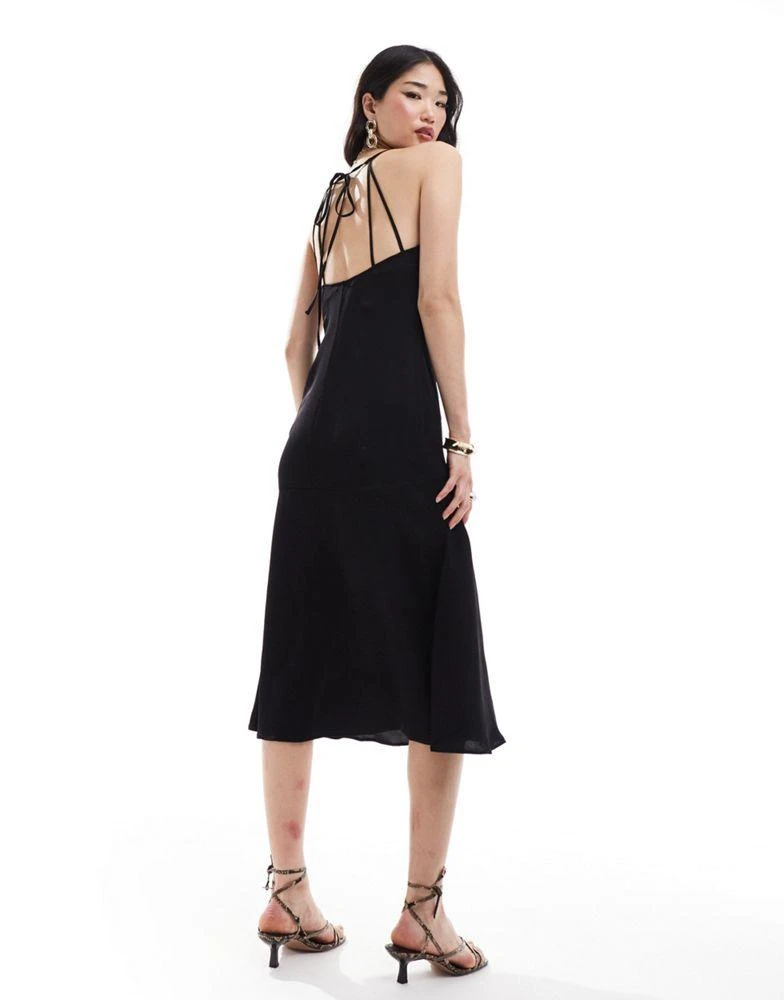 & Other Stories halter neck midi dress with strappy back detail in black   On Sale Now with Up to 75% Off | Discover Exclusive Deals & Savings at  BeyondStyle  Authentic