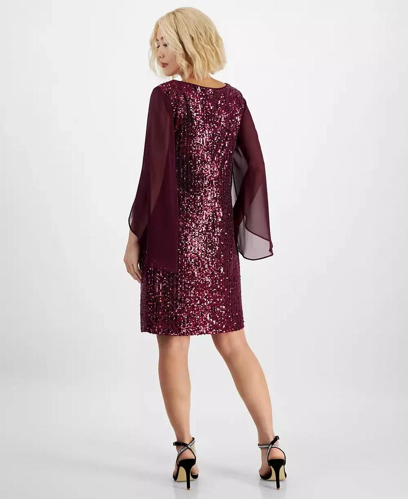 Connected Petite Sequin Angel-Sleeve Dress 2