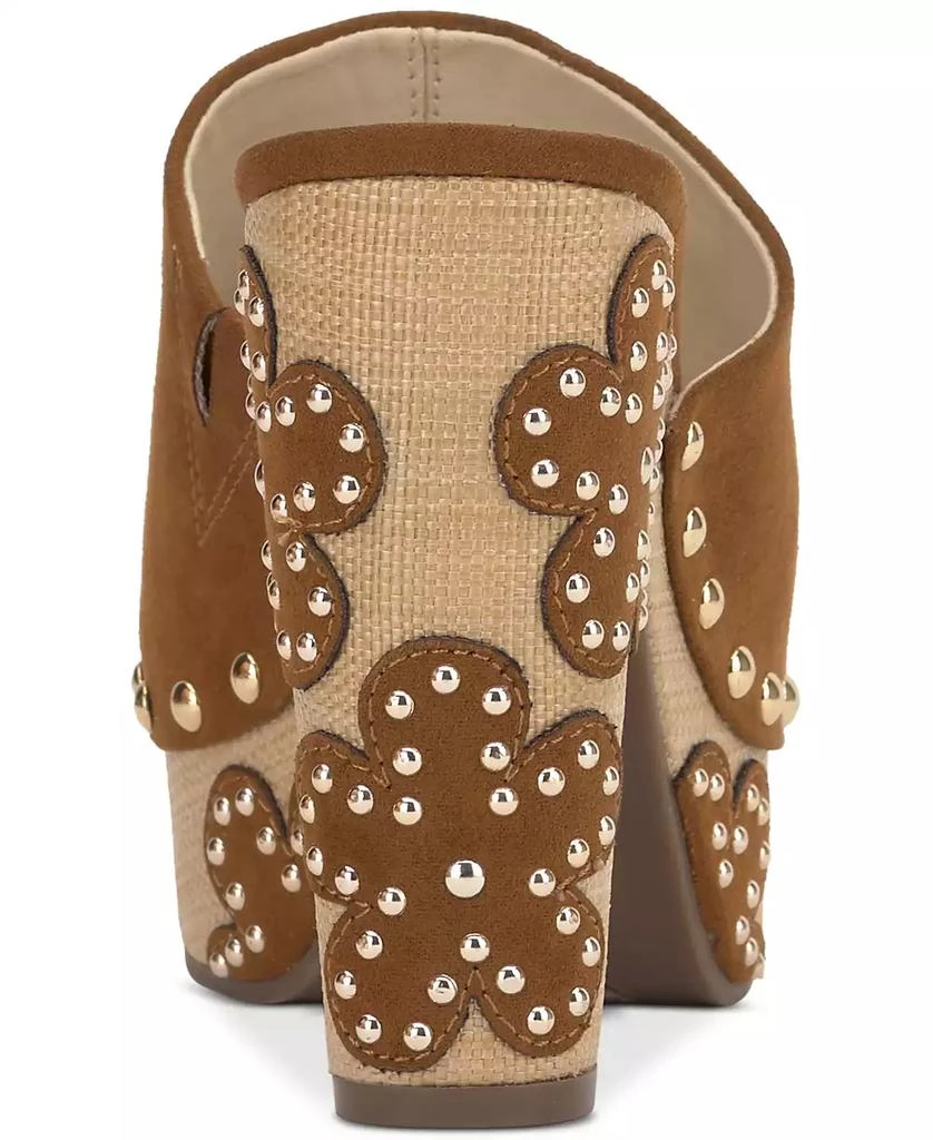 Jessica Simpson Women's Shelbie Floral Wood Heeled Platform Sandals 3