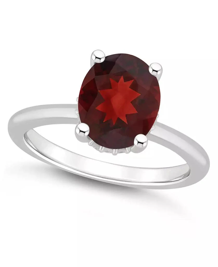 Macy
s Women
s Garnet (3-1/10 ct.t.w.) and Diamond Accent Ring in Sterling Silver