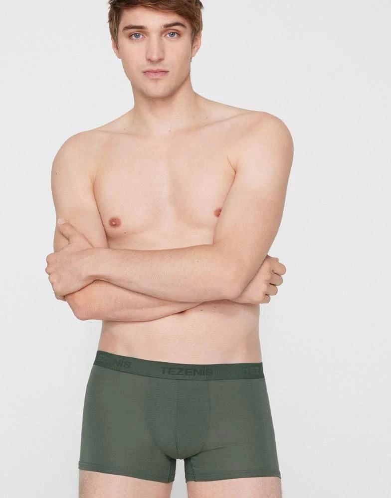 Tezenis Tezenis Stretch viscose boxers with logo elastic in military green