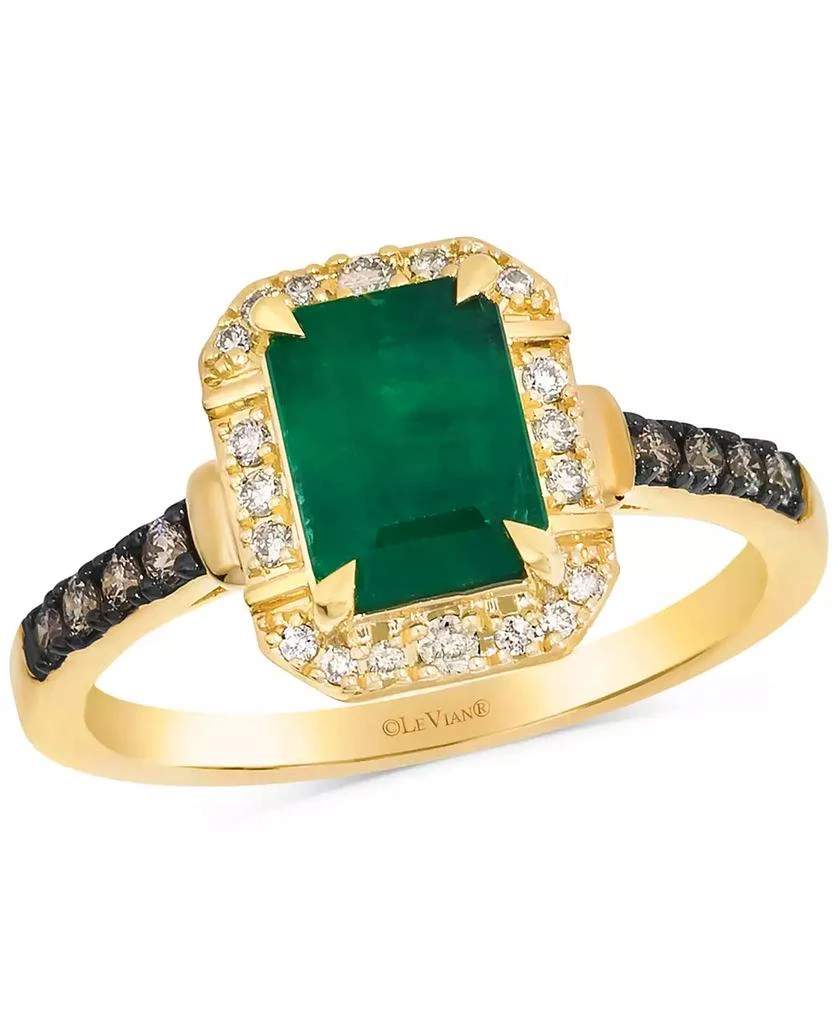 Le Vian New Emerald (1-1/5 ct. t.w.) 
Diamond (1/5 ct. t.w.) Statement Ring in 14k Yellow Gold