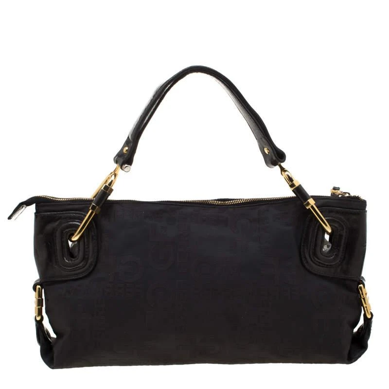 Gianfranco Ferre Gianfranco Ferre Black Nylon and Leather Buckle Shoulder Bag 4