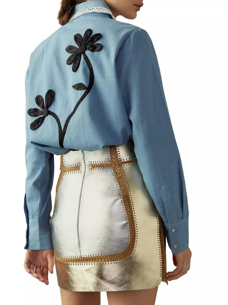 Cynthia Rowley Floral Appliquè Cotton Shirt 3