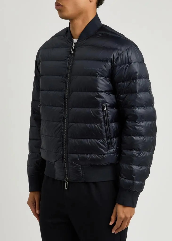 Emporio Armani Logo reversible nylon bomber jacket 6