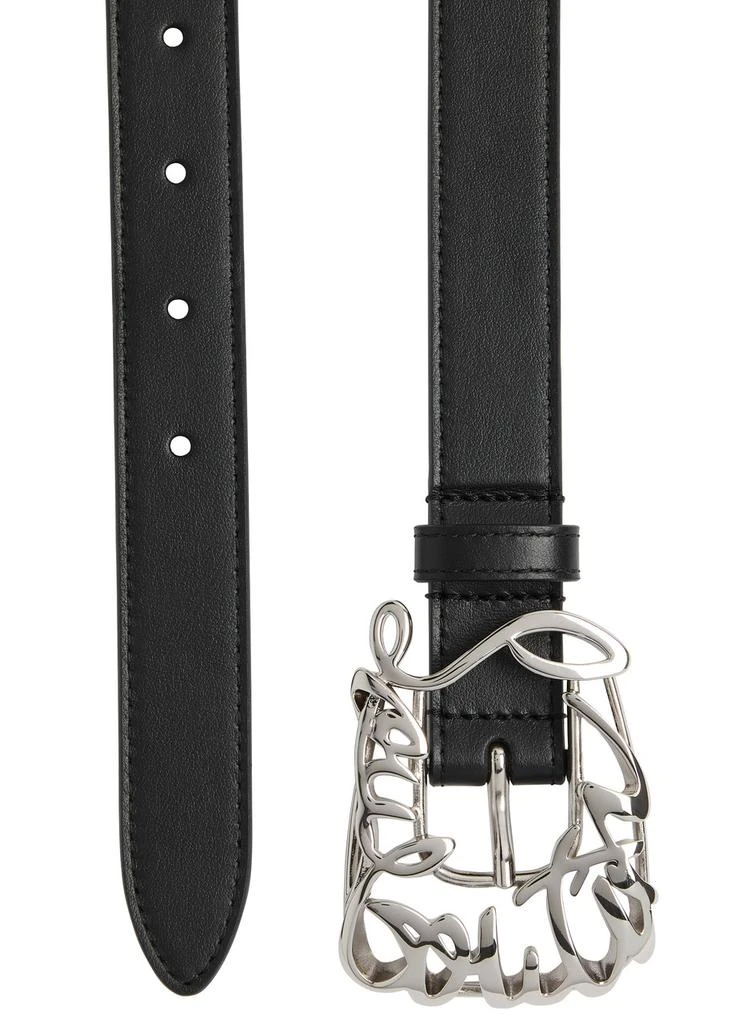 CHRISTIAN LOUBOUTIN ANTHRACITE EMBOSSED LEATHER GIDDY BELT Christian Louboutin Giddy Belt in Embossed Leather - Belts  main image 3
