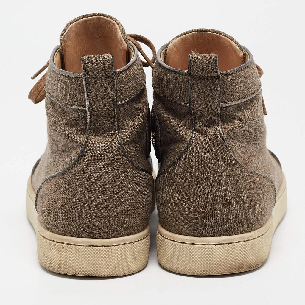 Christian Louboutin Christian Louboutin Brown Canvas and Leather Rantus Orlato High Top Sneakers Size 41 5
