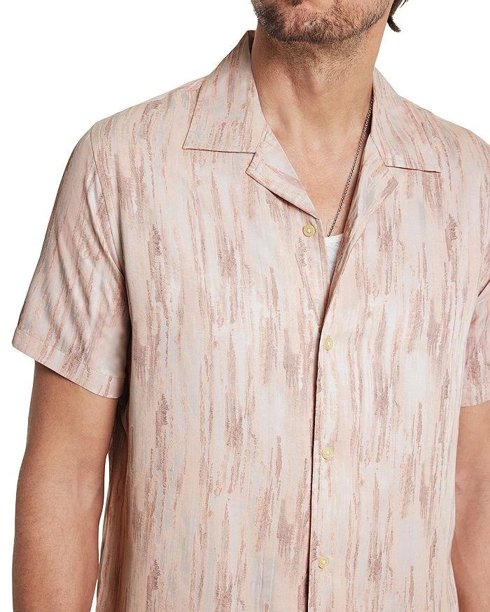 John Varvatos Dan Abstract Print Regular Fit Button Down Camp Shirt  4