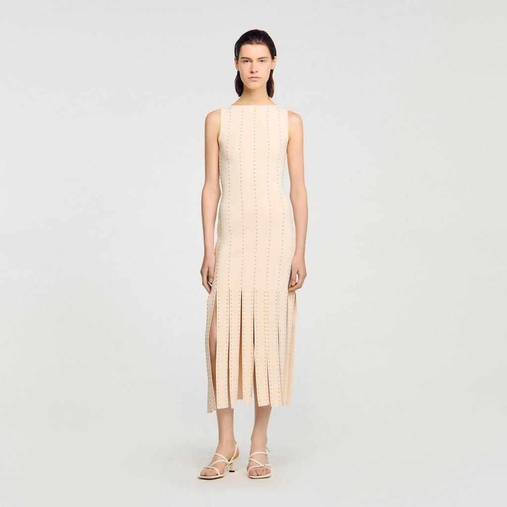 Sandro Fringed knit maxi dress 1