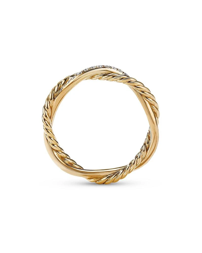 David Yurman 18K Yellow Gold Petite Infinity Twisted Ring with Diamonds 2