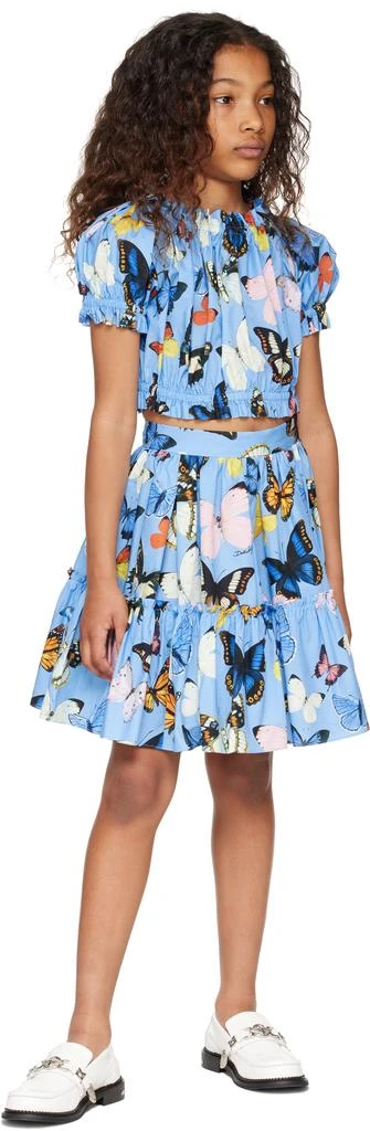 Dolce 
Gabbana Kids Blue Butterfly-Print Poplin Skirt 4