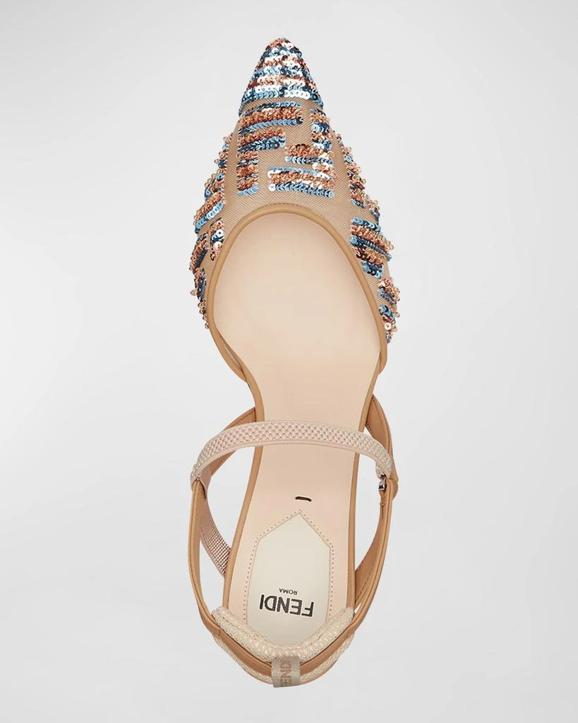 Fendi Colibri Sequin FF Sporty Slingback Pumps 4
