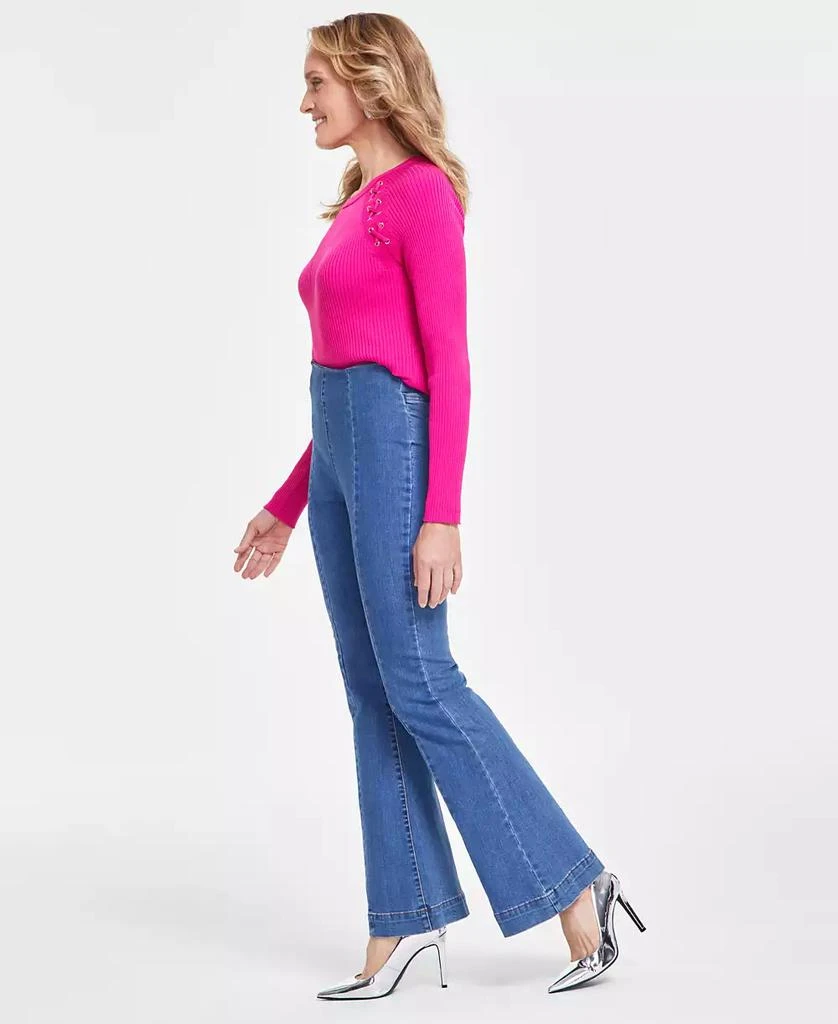 INC International Women's High Rise Pull-On Flare Jeans, Created for Macy's 4
