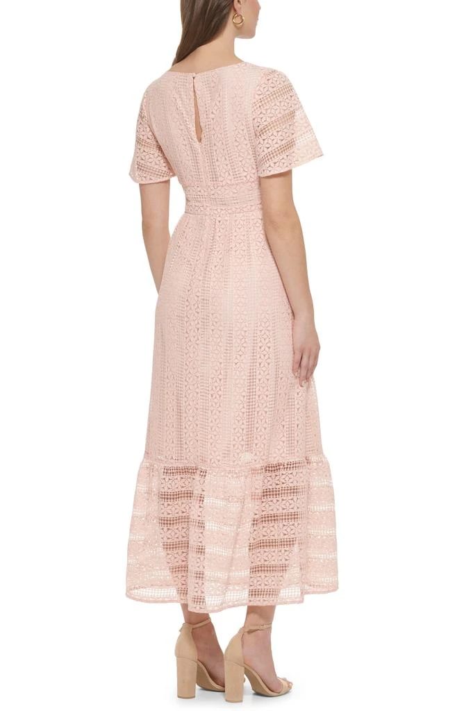 Kensie Floral Striped Lace Maxi Dress 2