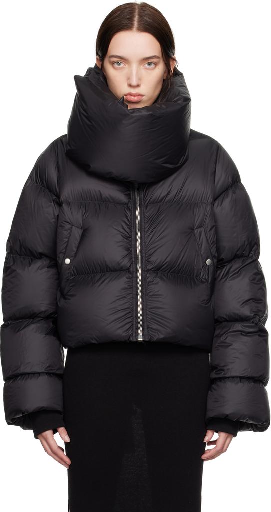 Shop Black Porterville Funnel Neck Down Jacket on Sale at