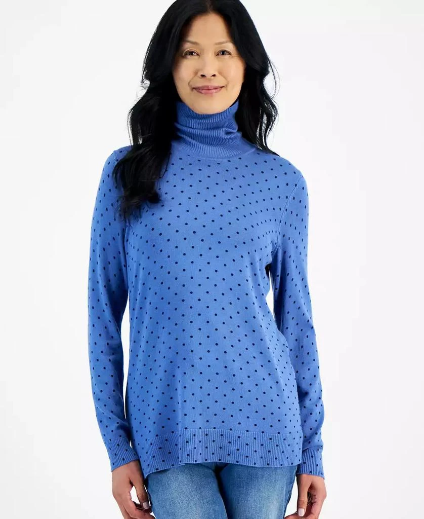 Style & Co Women's Printed Turtleneck Sweater, Created for Macy's 1
