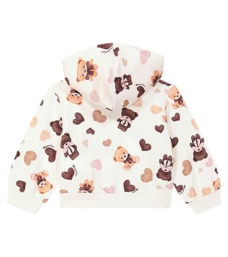 MONNALISA Baby printed zip-up cotton fleece hoodie 2