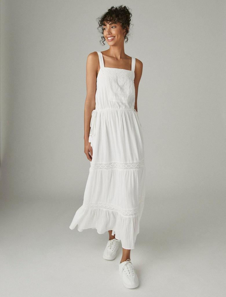 Lucky Brand Lucky Brand Women's Lace Tiered Maxi Dress