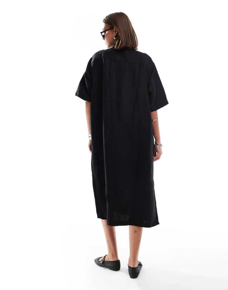 HERA Hera linen mix shirt dress in black 3