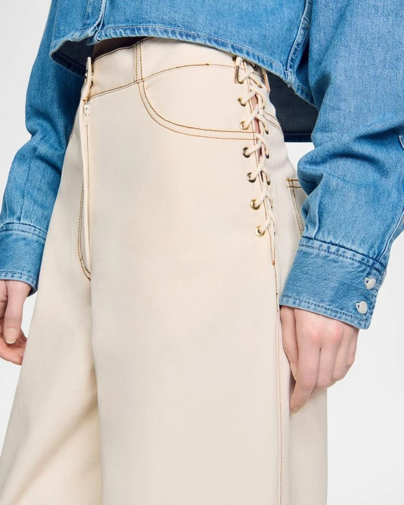 Sandro Leon Wide Lace-Up Jeans 5