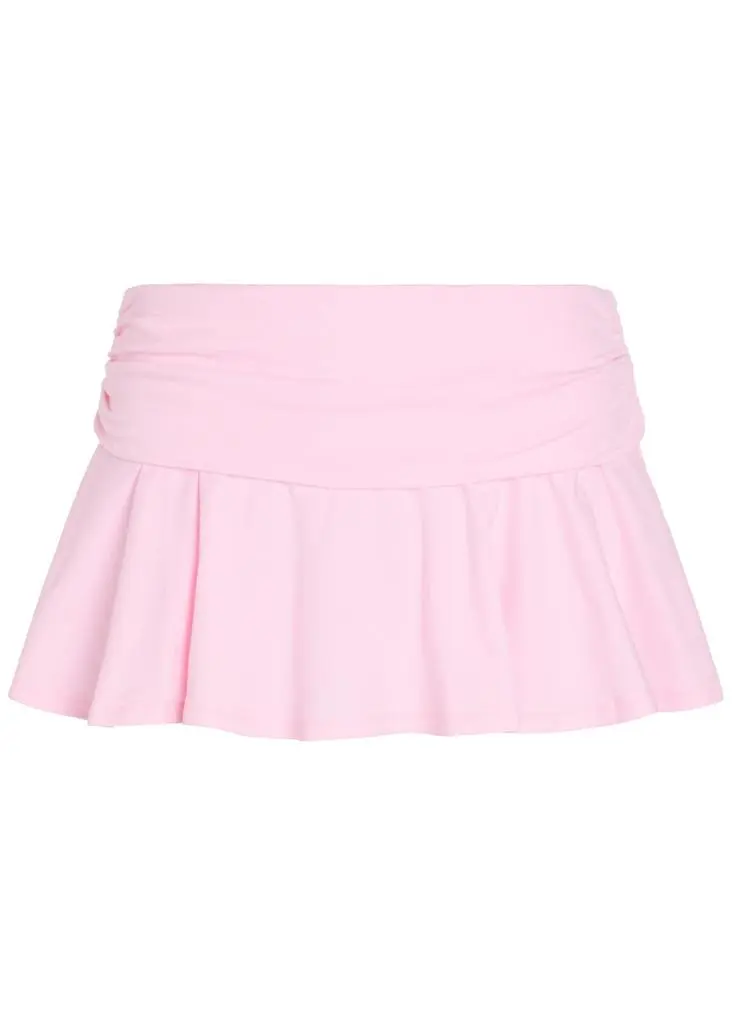 SKIMS Foldover stretch-cotton mini skort