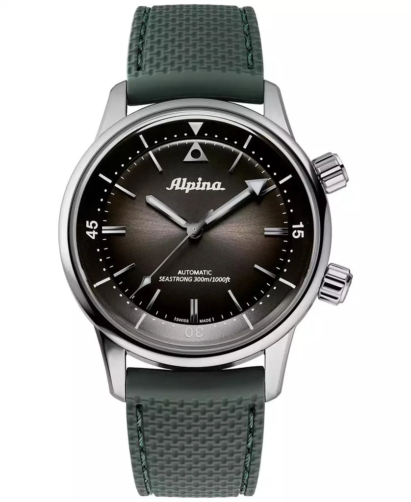Alpina Men's Swiss Automatic Seastrong Diver Green Rubber Strap Watch 42mm 1
