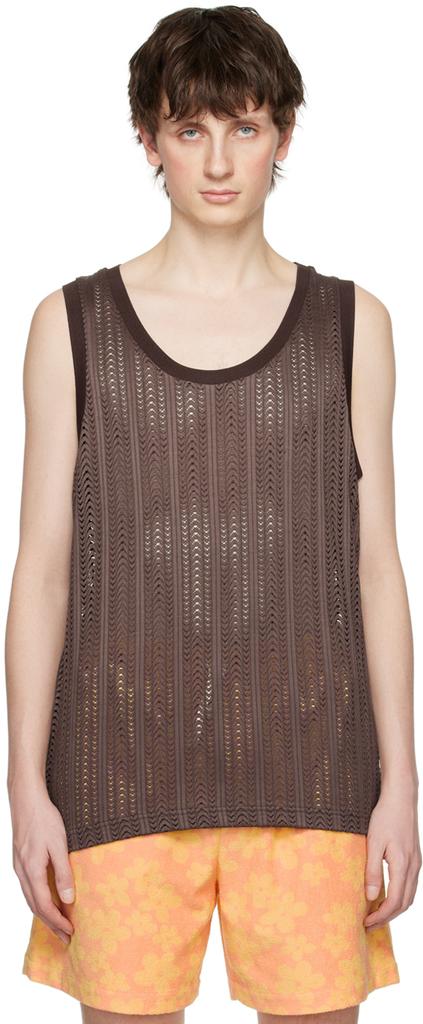 CMMN SWDN Brown Crewneck Tank Top
