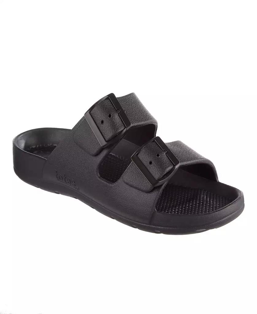 Totes Men's Double Buckle Adjustable Slides