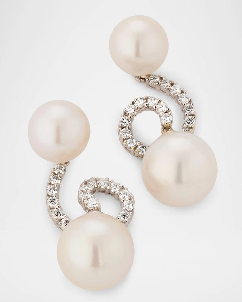 BELPEARL 18K White Gold 10.5-13.5mm South Sea Pearl Earrings with Diamonds 3