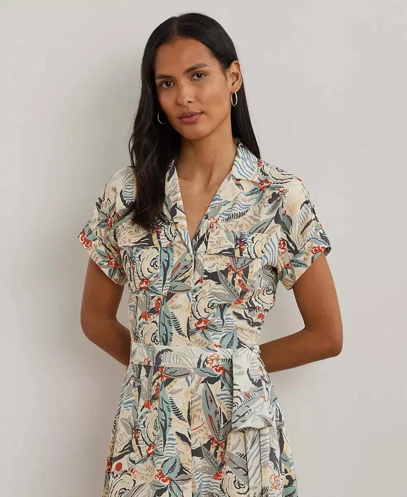Ralph Lauren Women's Print Belted Crepe Camp Shirtdress, Regular & Petite 3