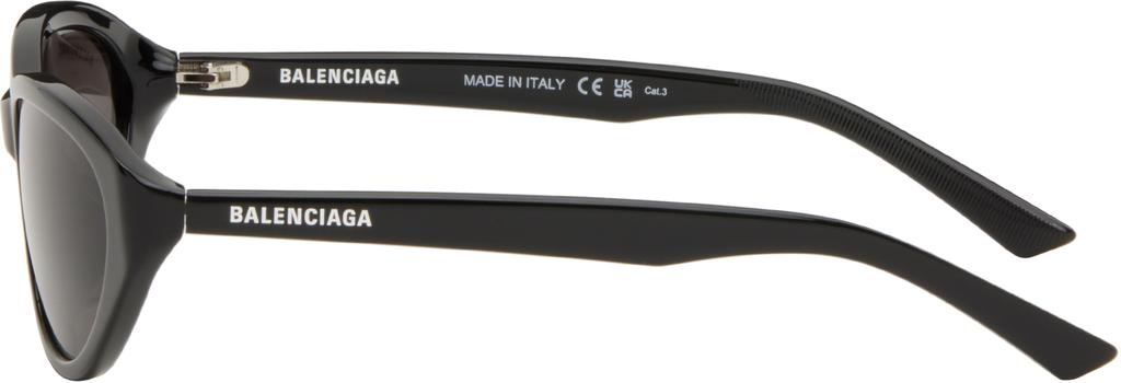 Balenciaga Black Neo Oval 2.0 Sunglasses - Accessories