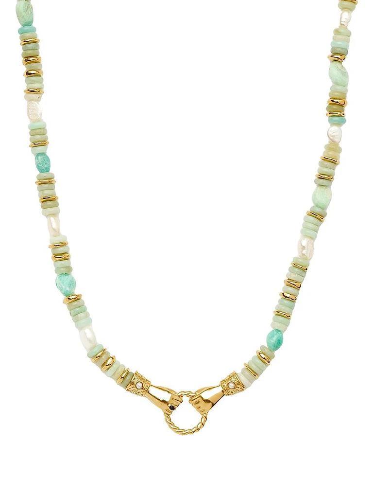 Missoma Harris Reed x Missoma In Good Hands 18K-Gold-Plated, Pearl
Black Onyx Necklace 6