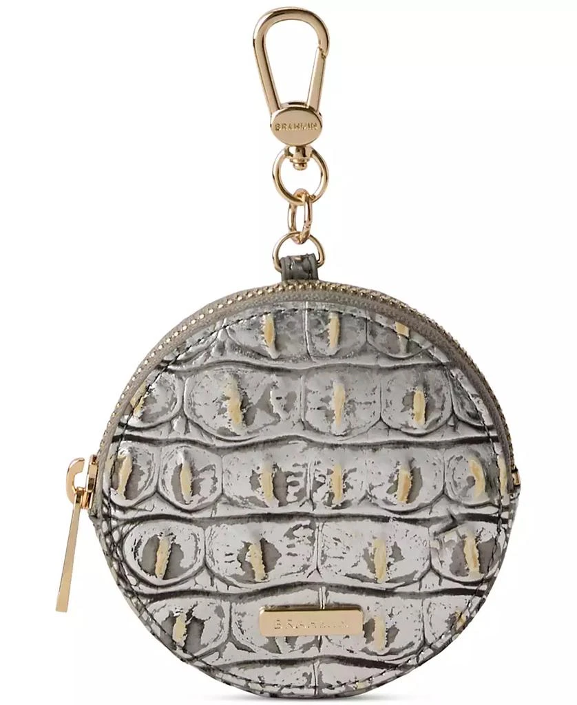 Brahmin Melbourne Chrome Leather Circle Coin Purse 1
