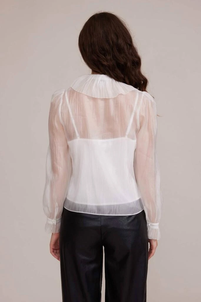 Lucy Paris Garance Sheer Crinkle Peasant Top In White 3