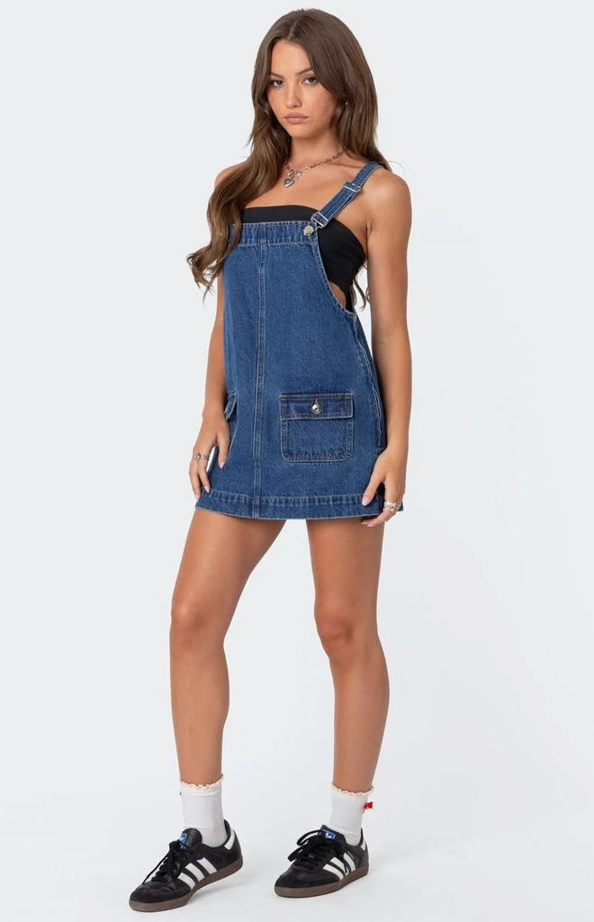 Edikted Overall Denim Mini Dress 2