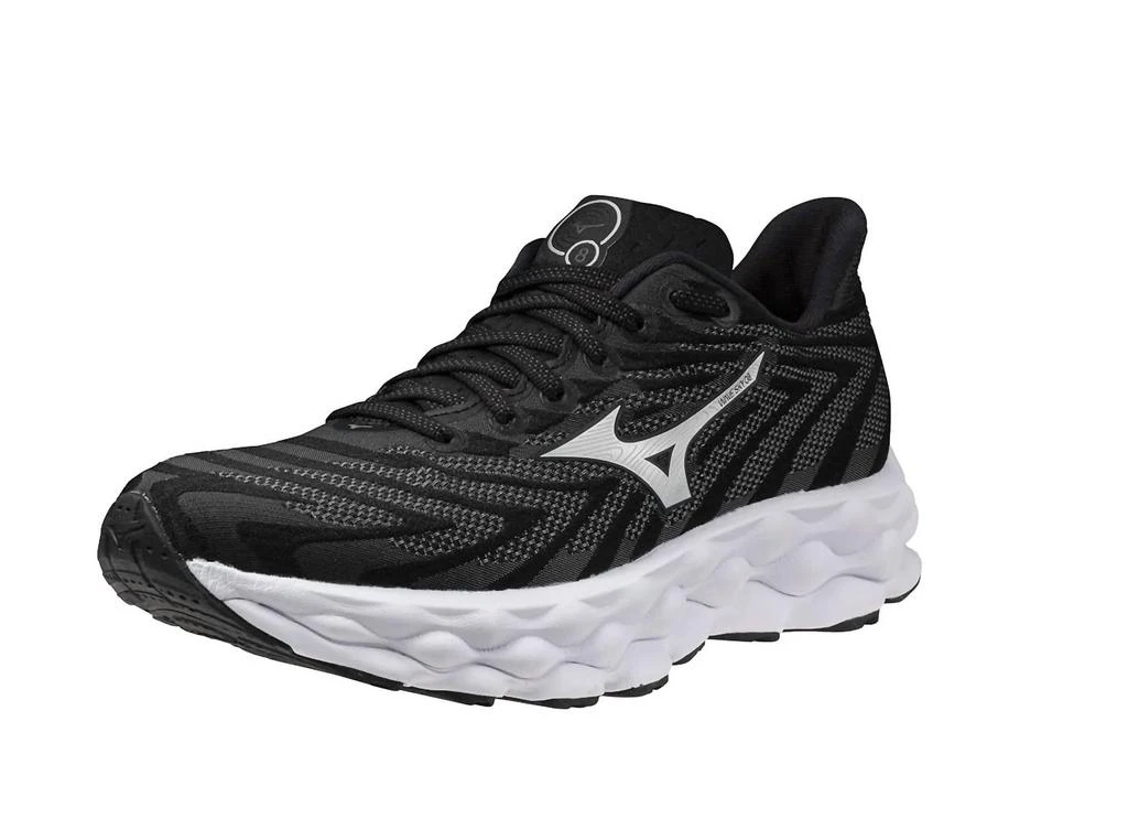Mizuno Women’S Wave Sky 8 Running Shoe In Black-Silver