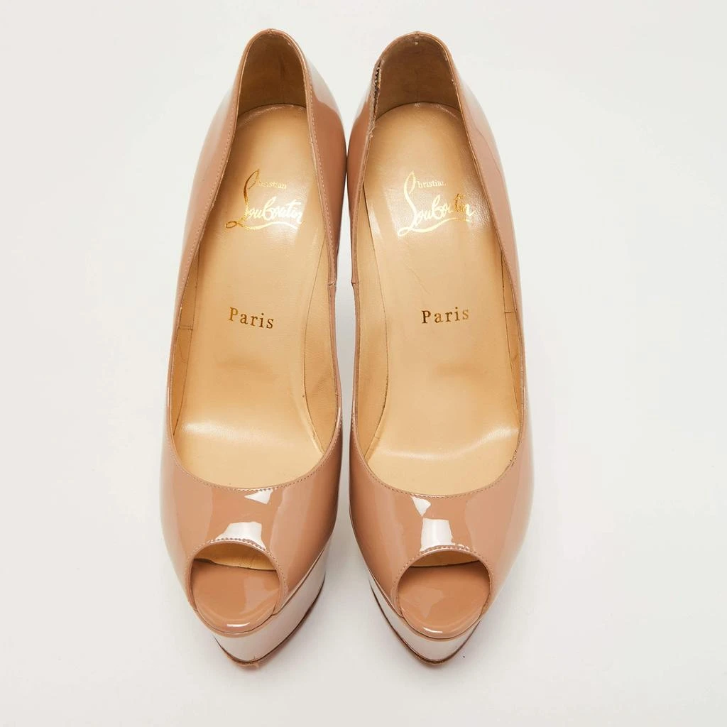Christian Louboutin Christian Louboutin Beige Patent Leather Jamie Platform Pumps Size 38.5 3