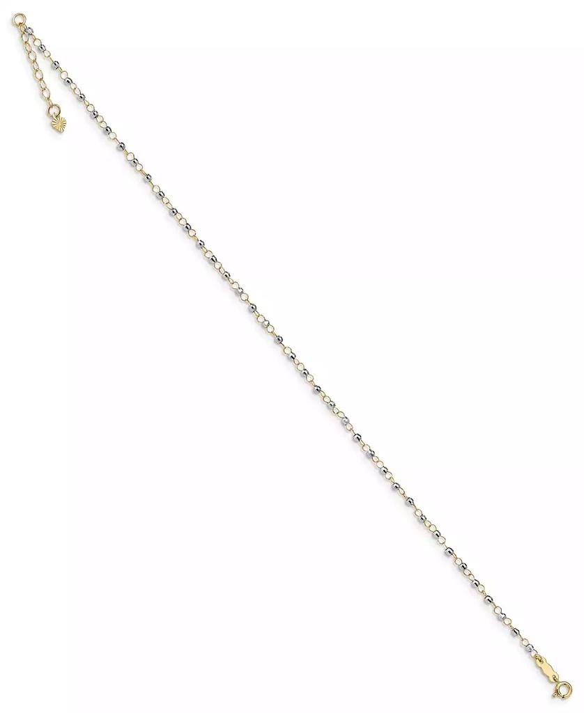 Macy
s Circle Chain and Reflective Bead Anklet in 14k Yellow and White Gold
