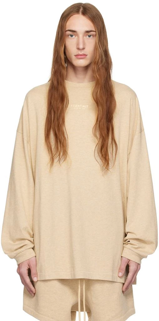 Fear of God ESSENTIALS Beige Crewneck Long Sleeve T-Shirt 1