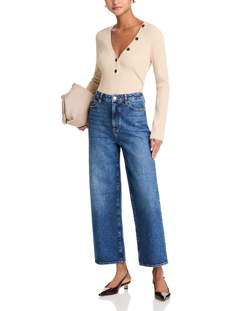 FRAME The Wide High Rise Ankle Wide Leg Jeans in Rival 2