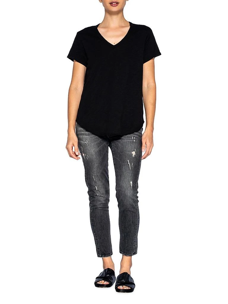 Wilt Short Sleeve V-Neck Raw Hem T-Shirt 2