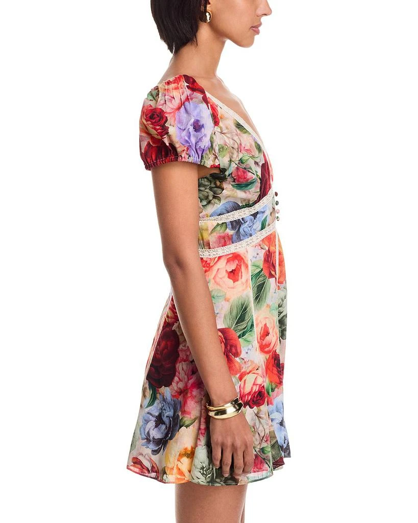 Alice + Olivia Rose Deep V Lace Detail Mini Dress | Floral | Size 0 | Shopbop